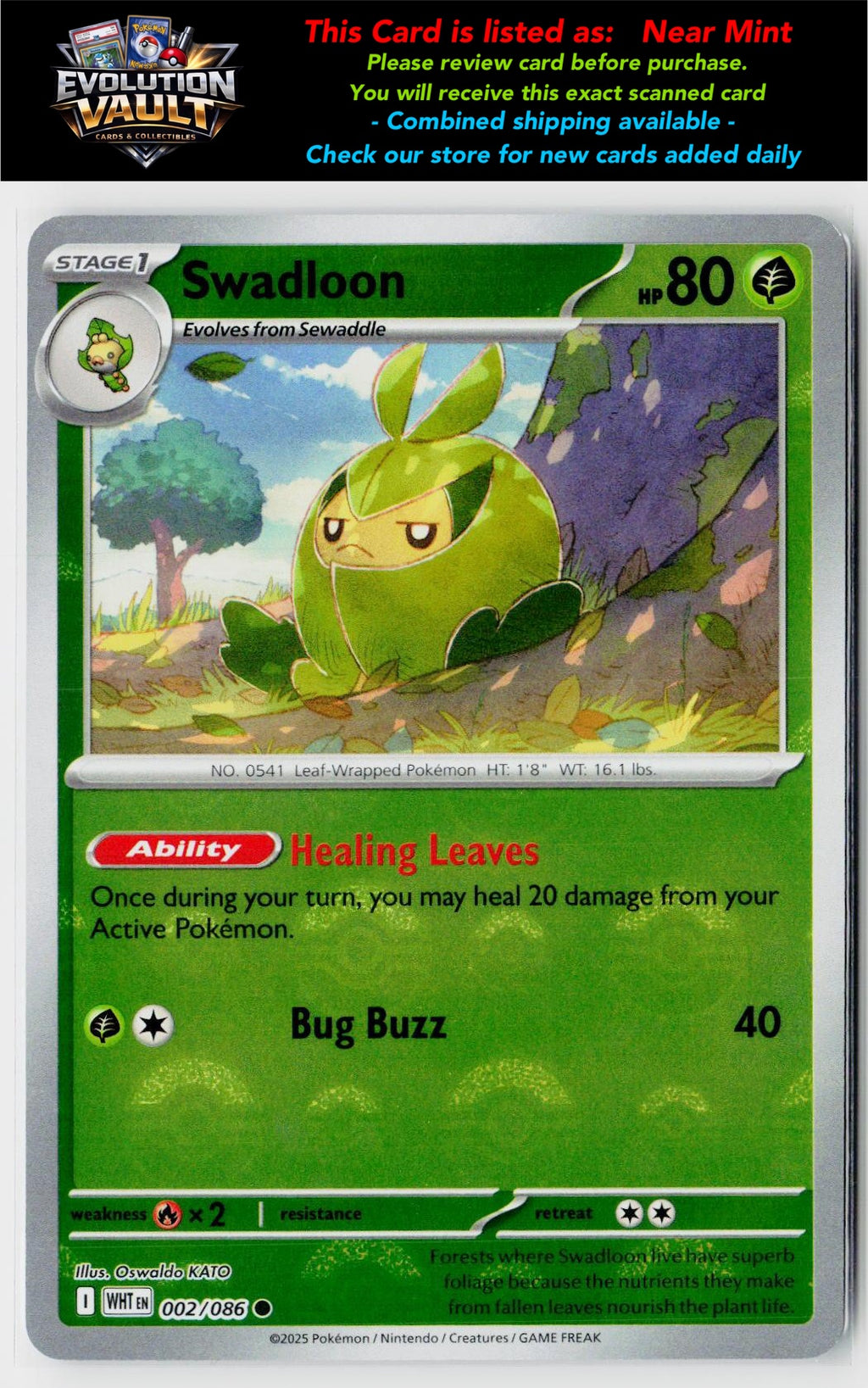 SV: White Flare #002/086 Swadloon (Poke Ball Pattern)