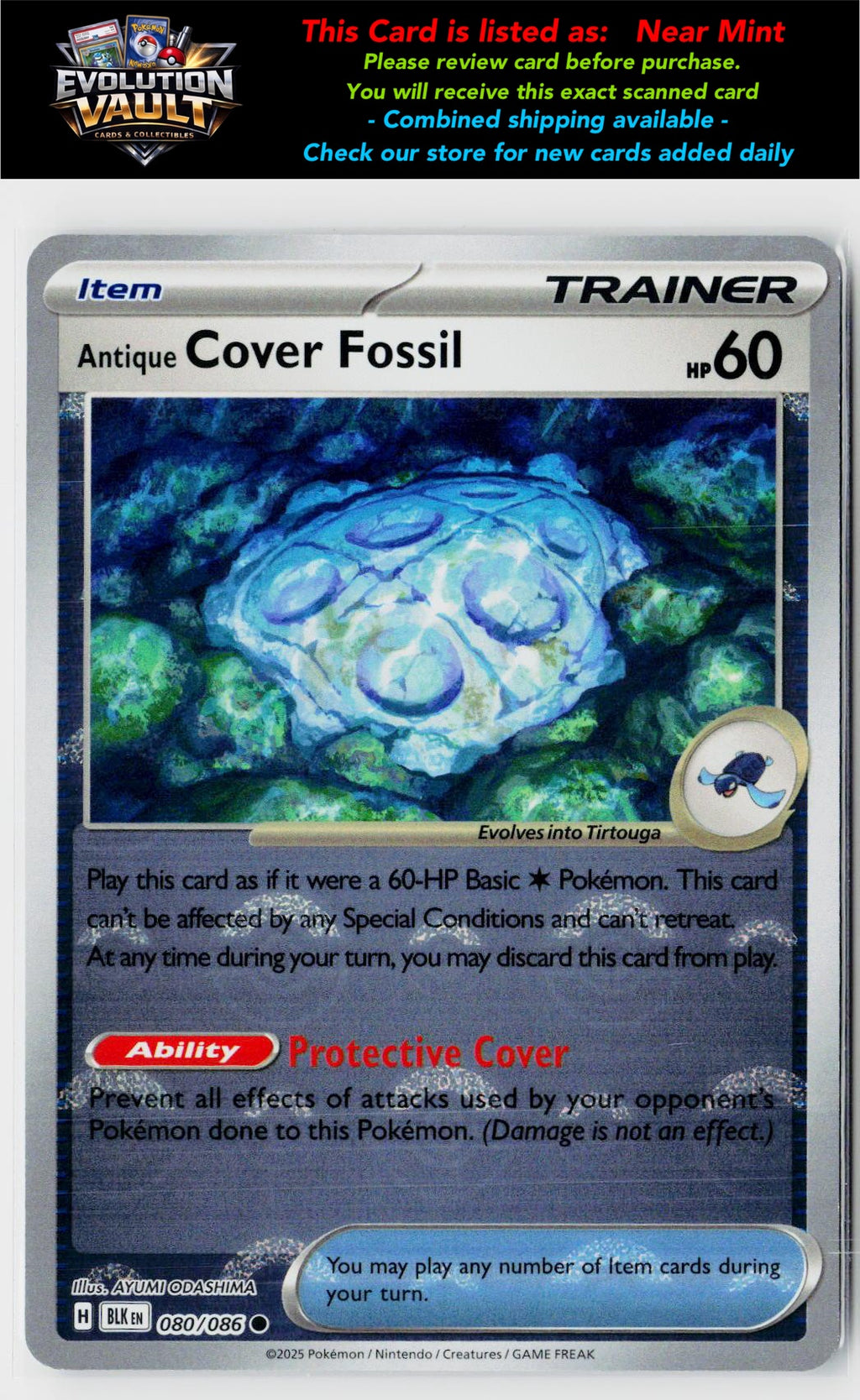 SV: Black Bolt #080/086 Antique Cover Fossil (Poke Ball Pattern)