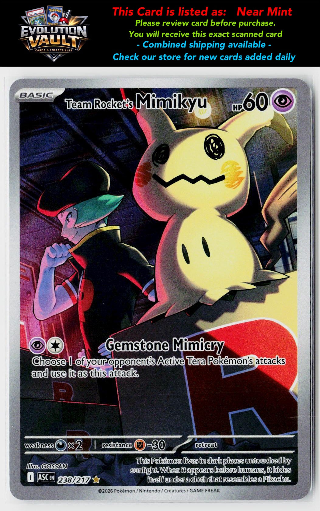 ME: Ascended Heroes #238/217 Team Rocket's Mimikyu