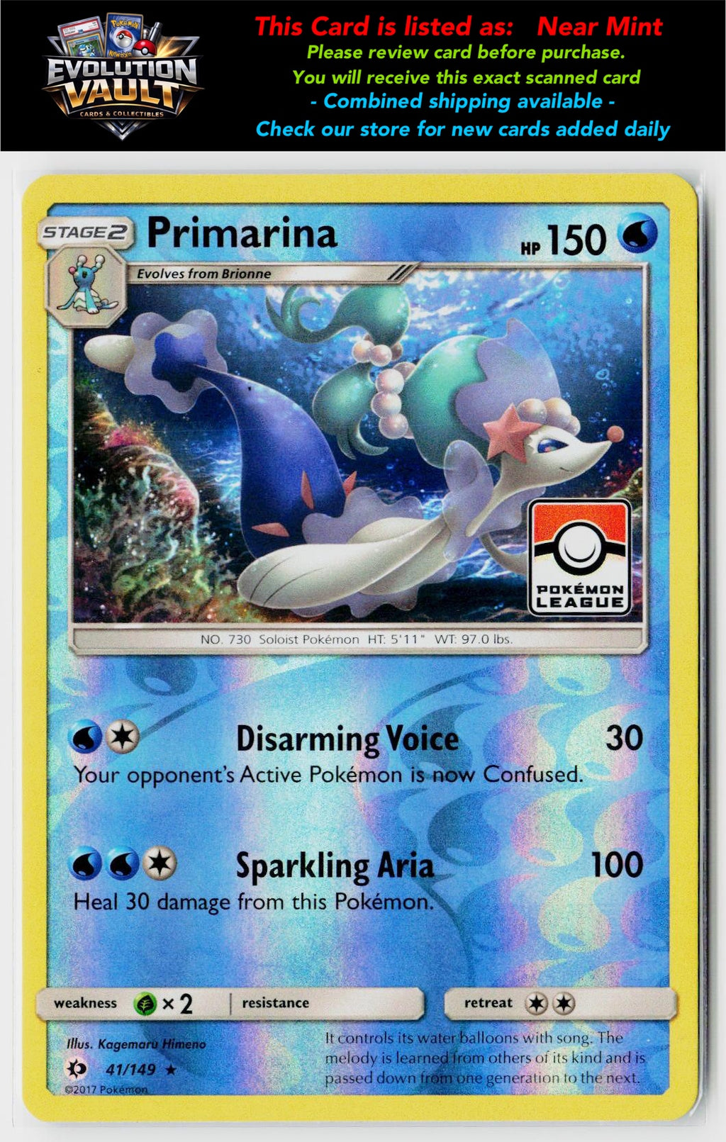 League & Championship Cards #041/149 Primarina