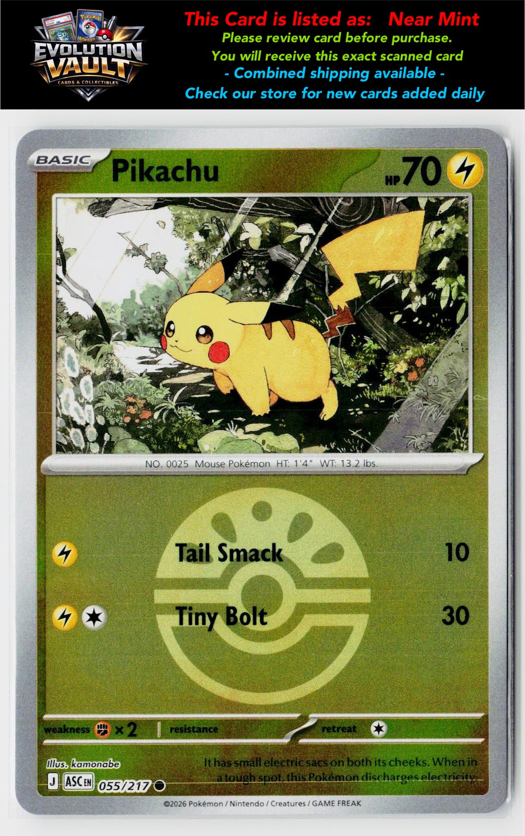 ME: Ascended Heroes #055/217 Pikachu (Friend Ball)