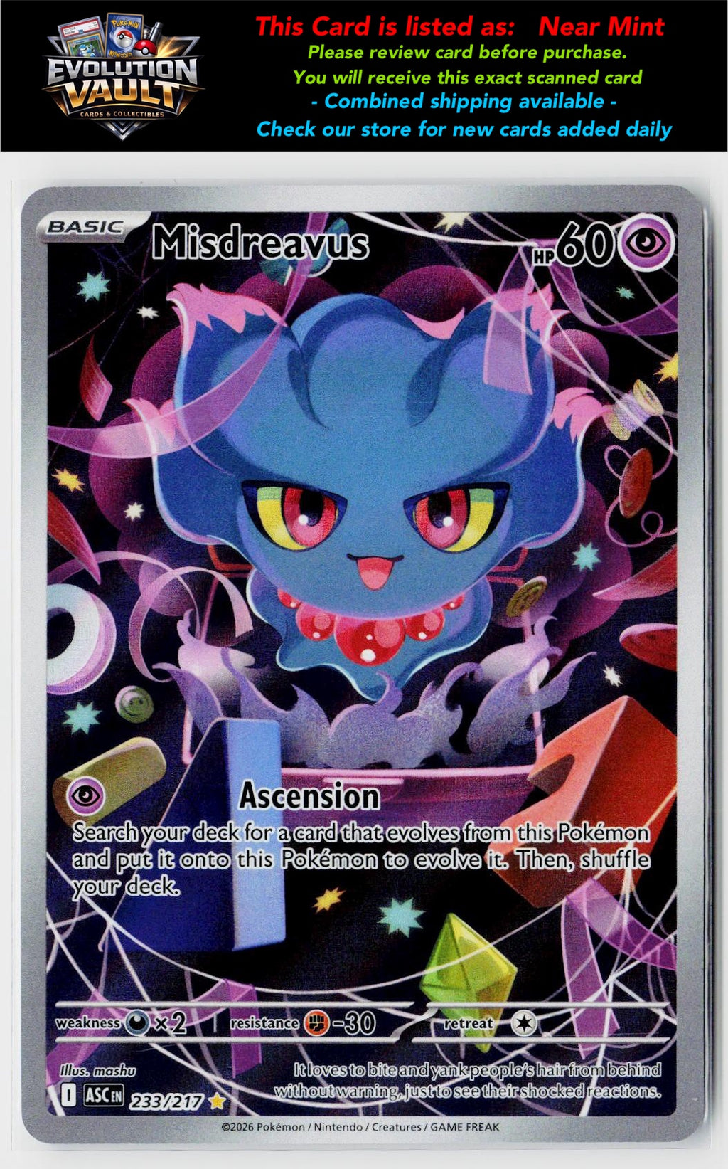 ME: Ascended Heroes #233/217 Misdreavus