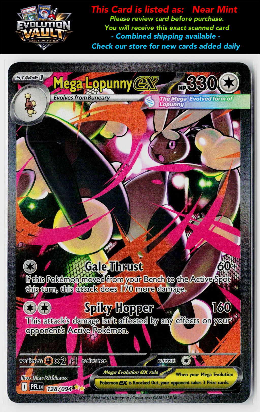 ME02: Phantasmal Flames #128/094 Mega Lopunny ex
