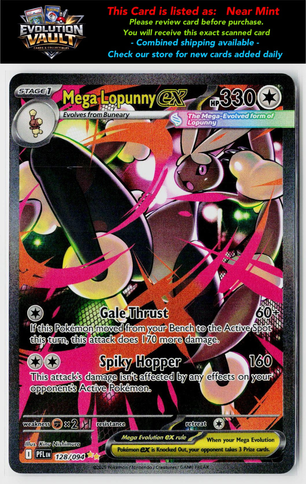 ME02: Phantasmal Flames #128/094 Mega Lopunny ex