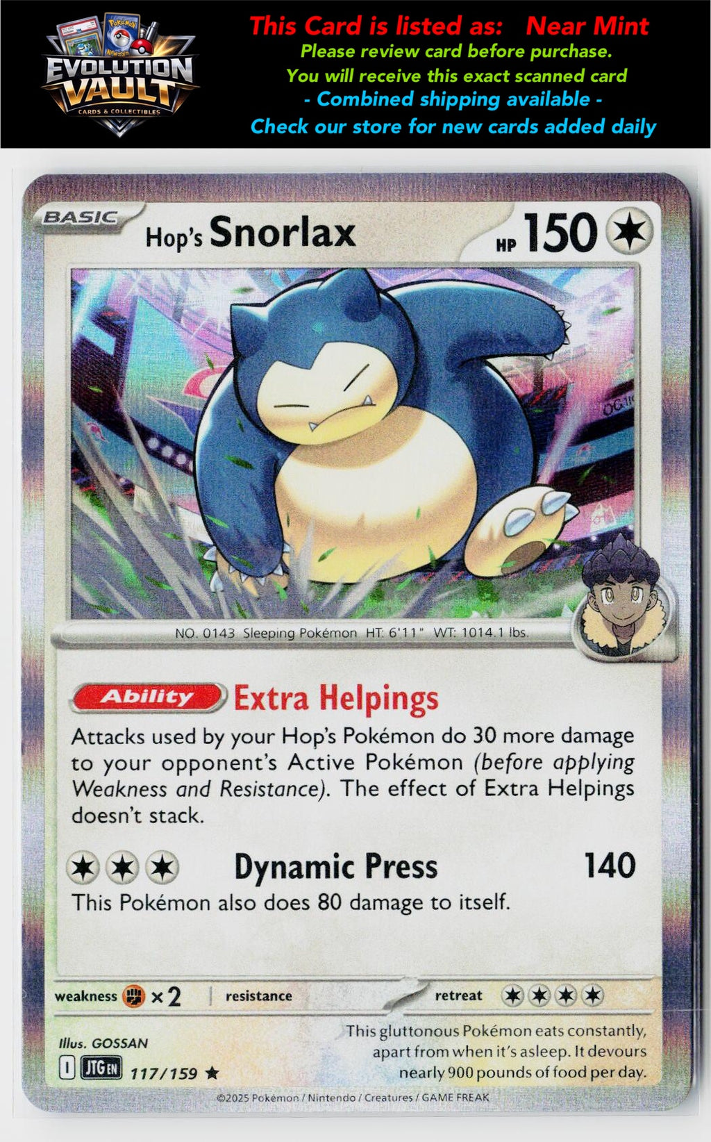 SV09: Journey Together #117/159 Hop's Snorlax