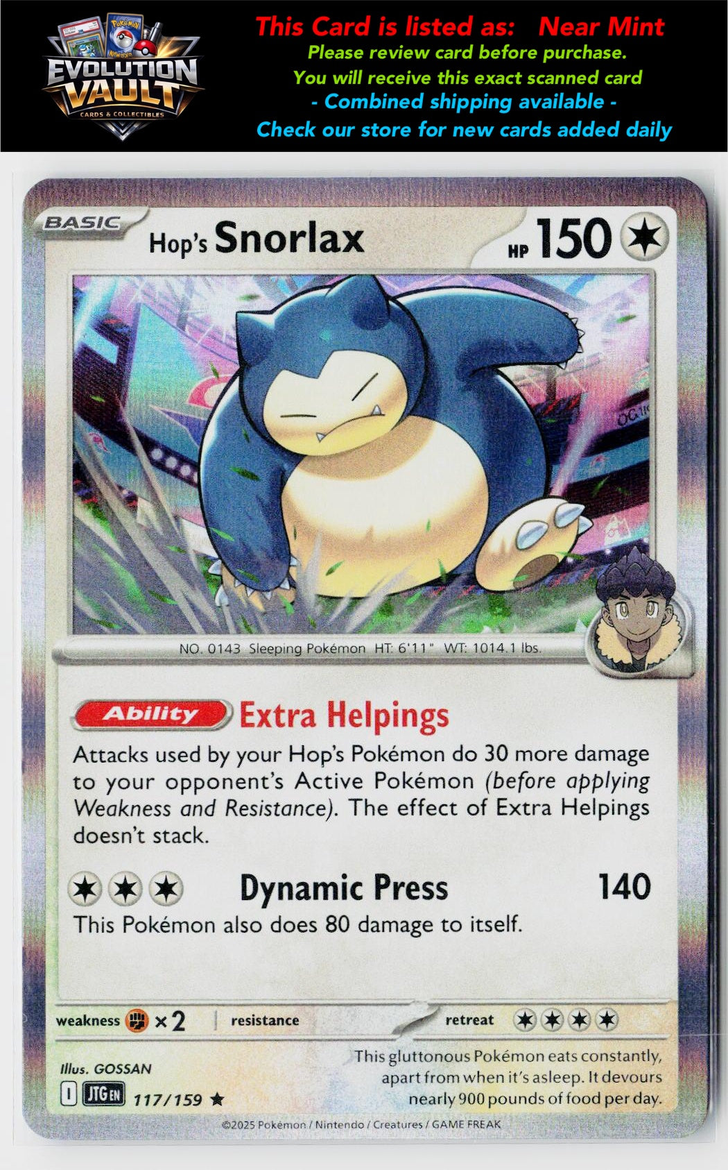 SV09: Journey Together #117/159 Hop's Snorlax