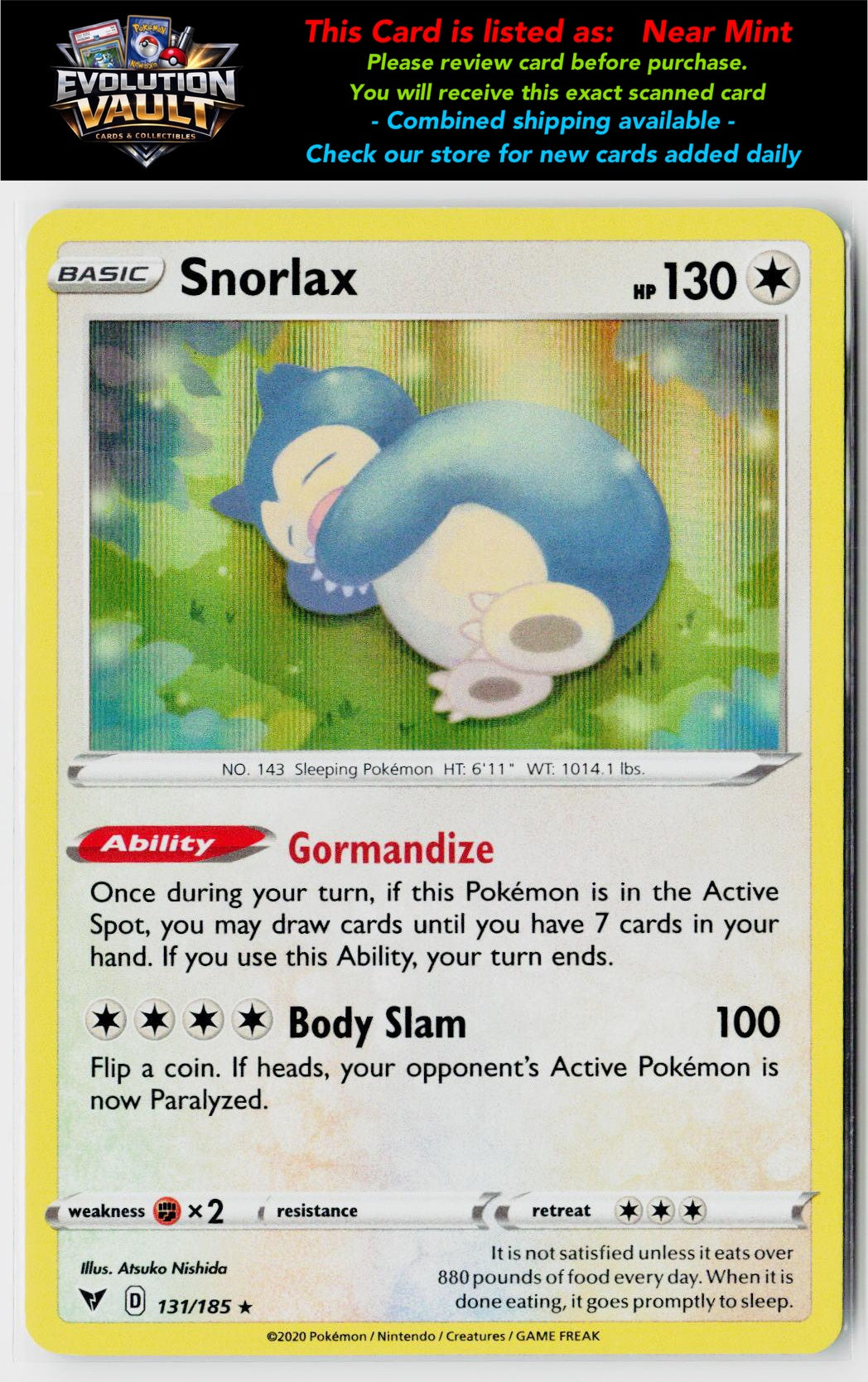 SWSH04: Vivid Voltage #131/185 Snorlax