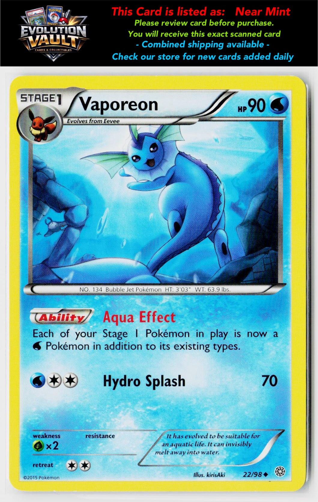 XY - Ancient Origins #22/98 Vaporeon