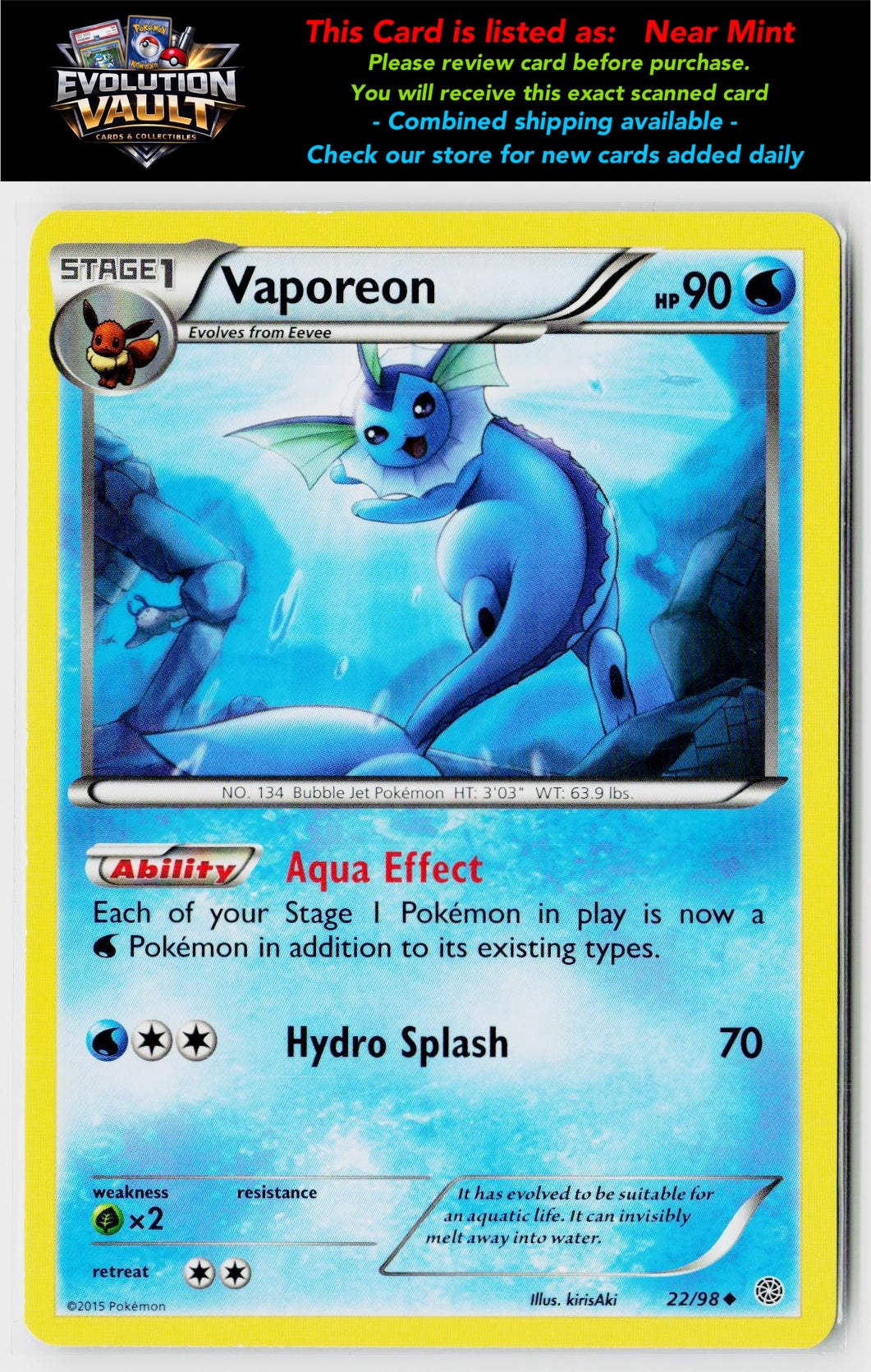 XY - Ancient Origins #22/98 Vaporeon