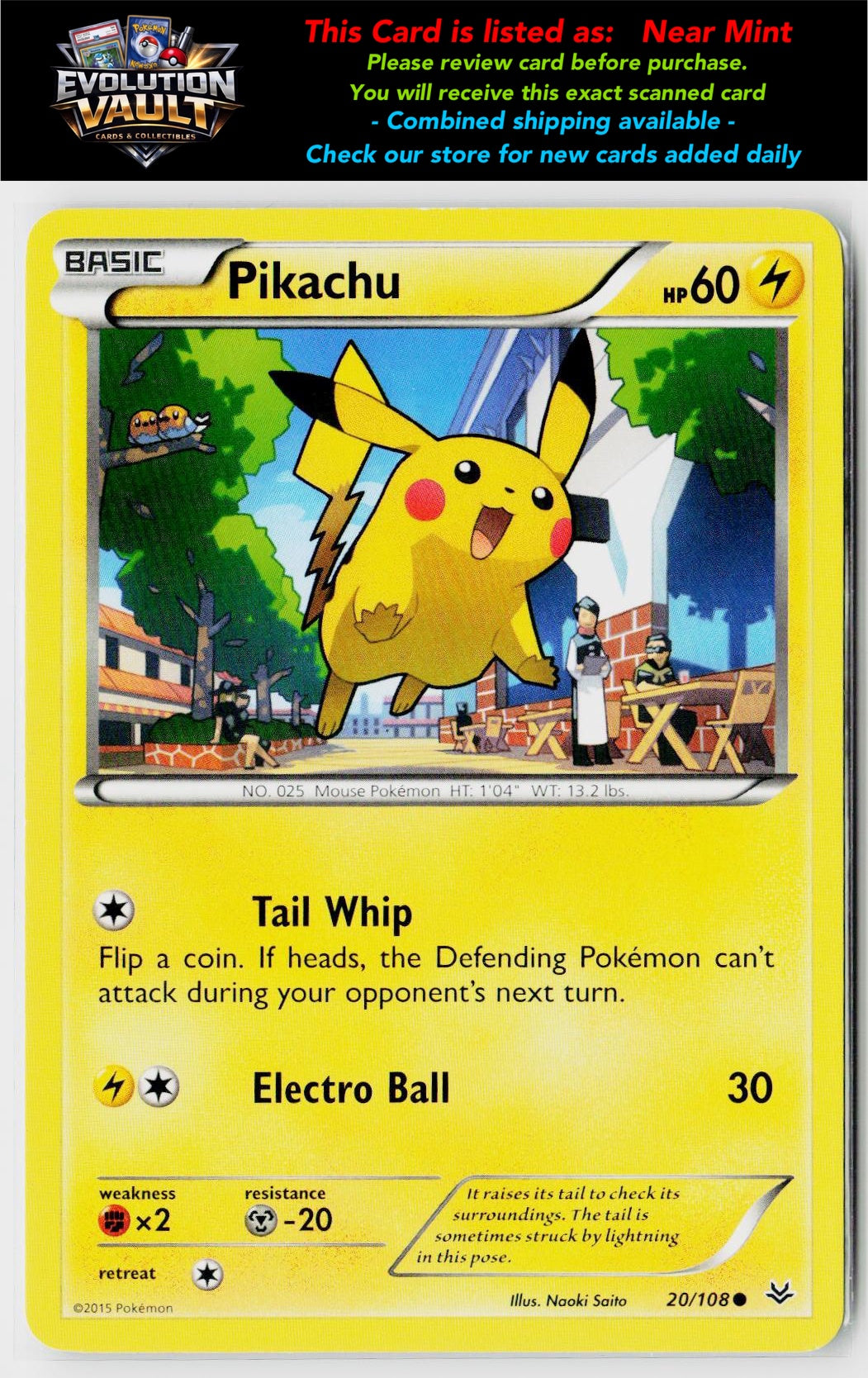 XY - Roaring Skies #20/108 Pikachu