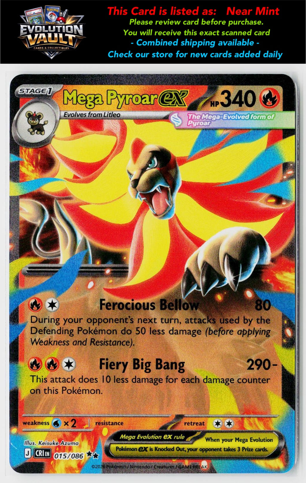 ME04: Chaos Rising #015/086 Mega Pyroar ex