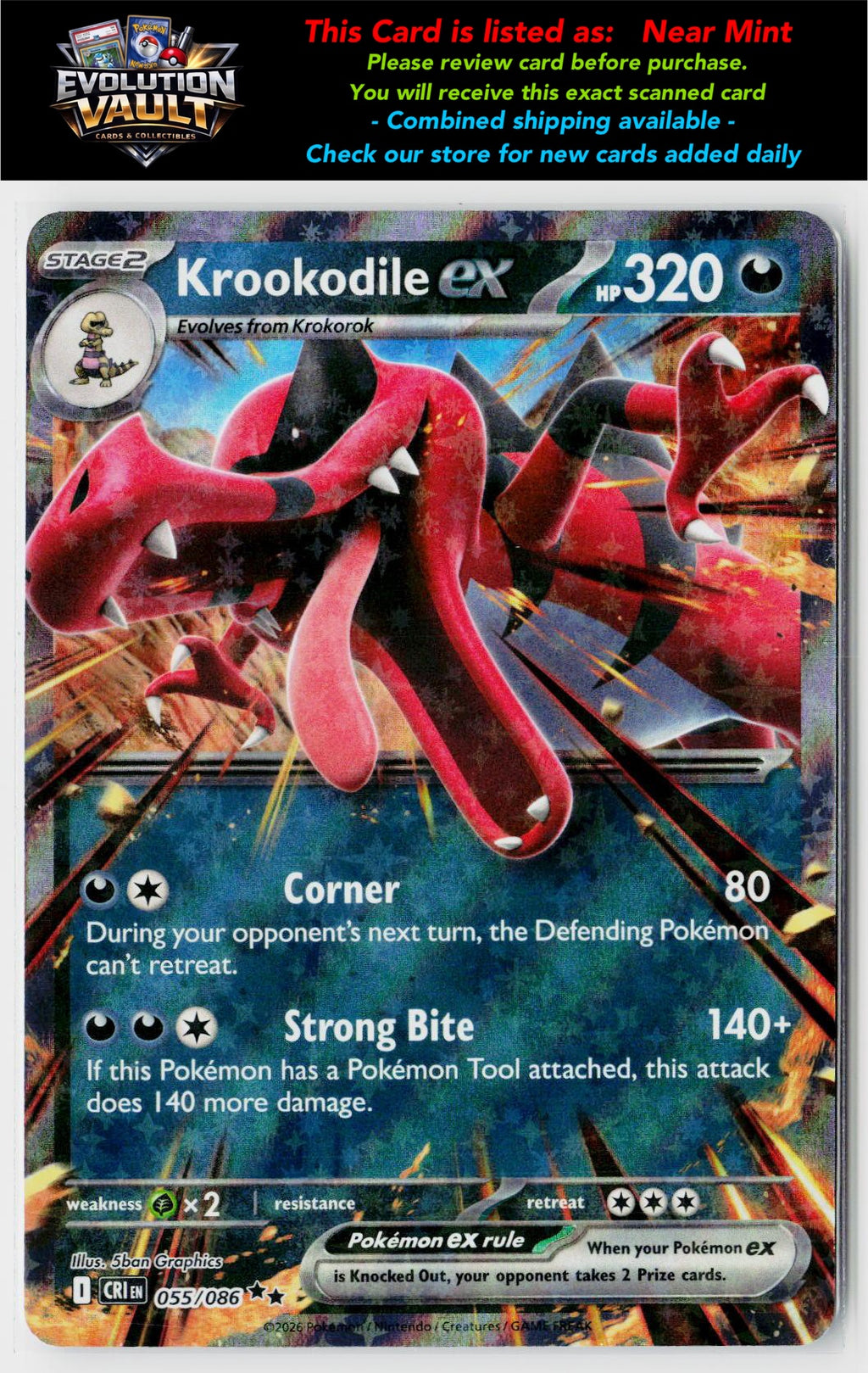ME04: Chaos Rising #055/086 Krookodile ex