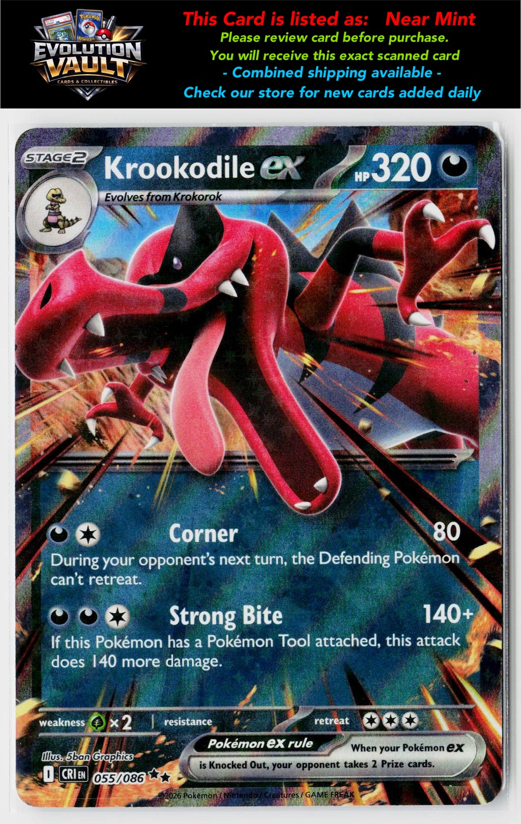 ME04: Chaos Rising #055/086 Krookodile ex