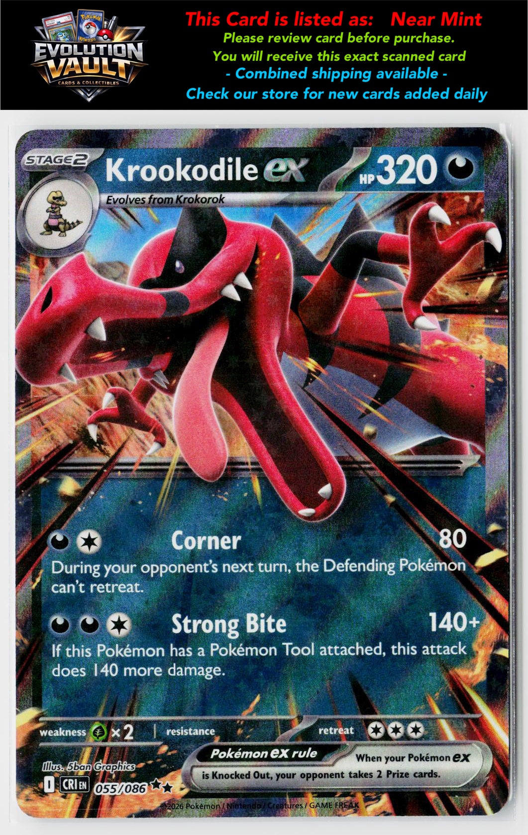 ME04: Chaos Rising #055/086 Krookodile ex