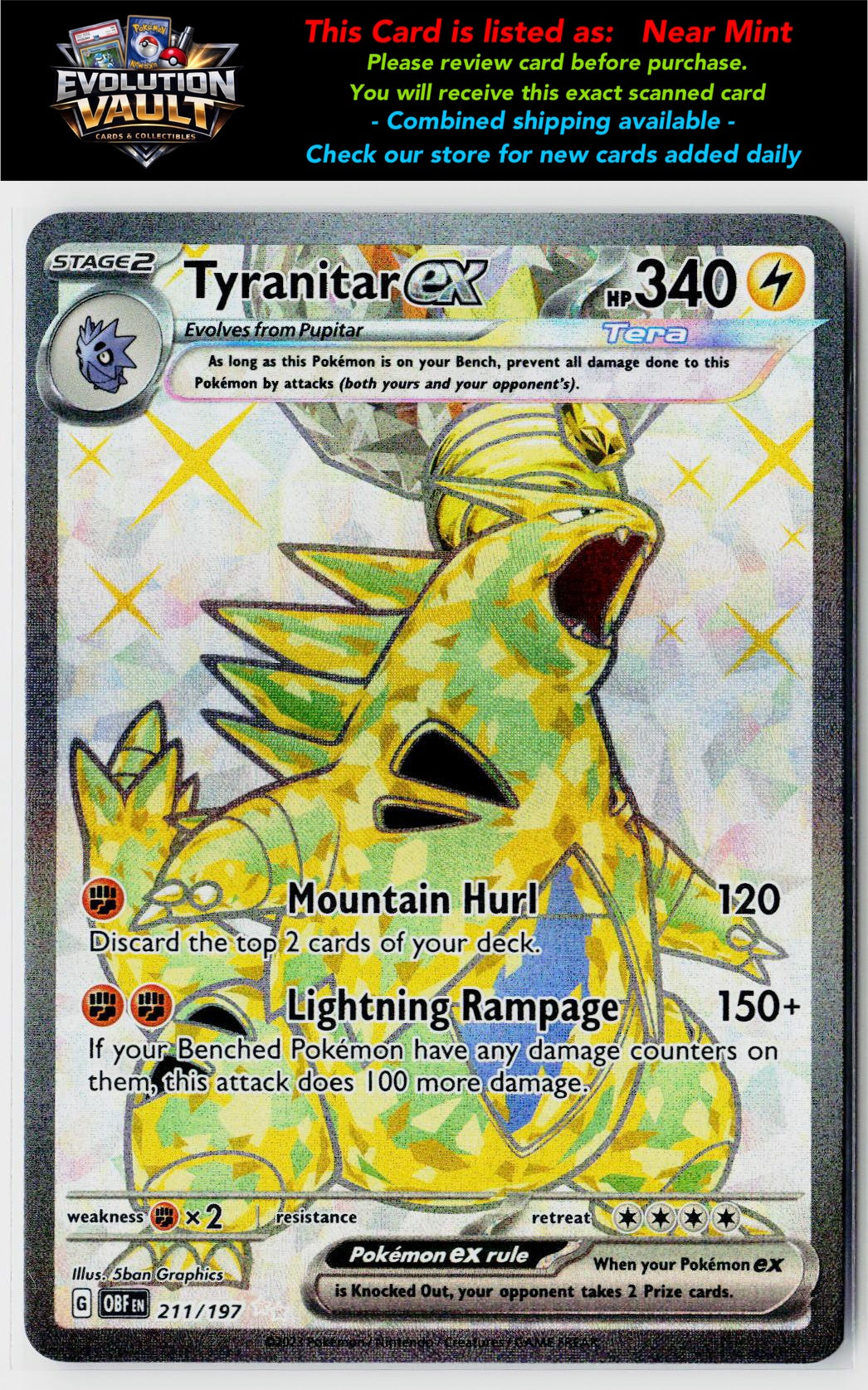 SV03: Obsidian Flames #211/197 Tyranitar ex