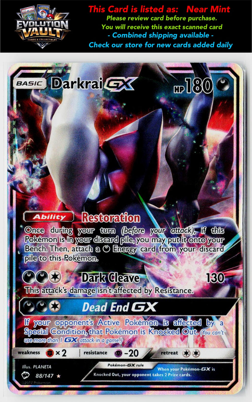 SM - Burning Shadows #88/147 Darkrai GX