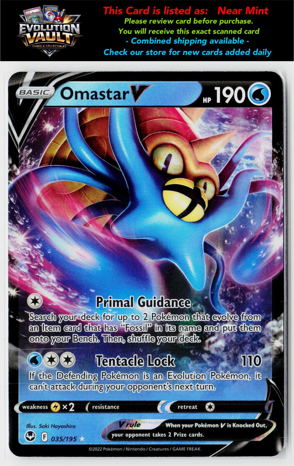 SWSH12: Silver Tempest #035/195 Omastar V
