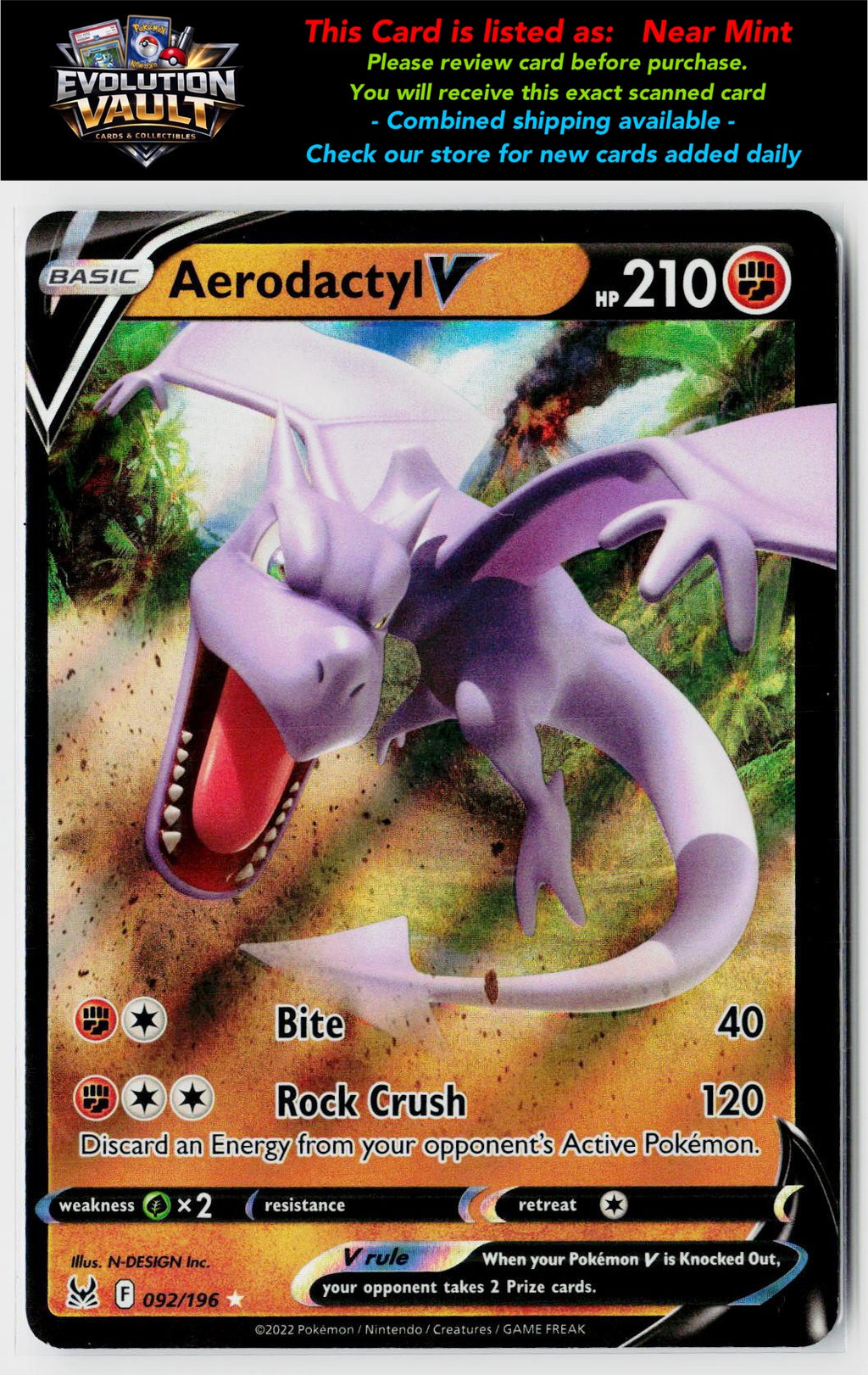 SWSH11: Lost Origin #092/196 Aerodactyl V