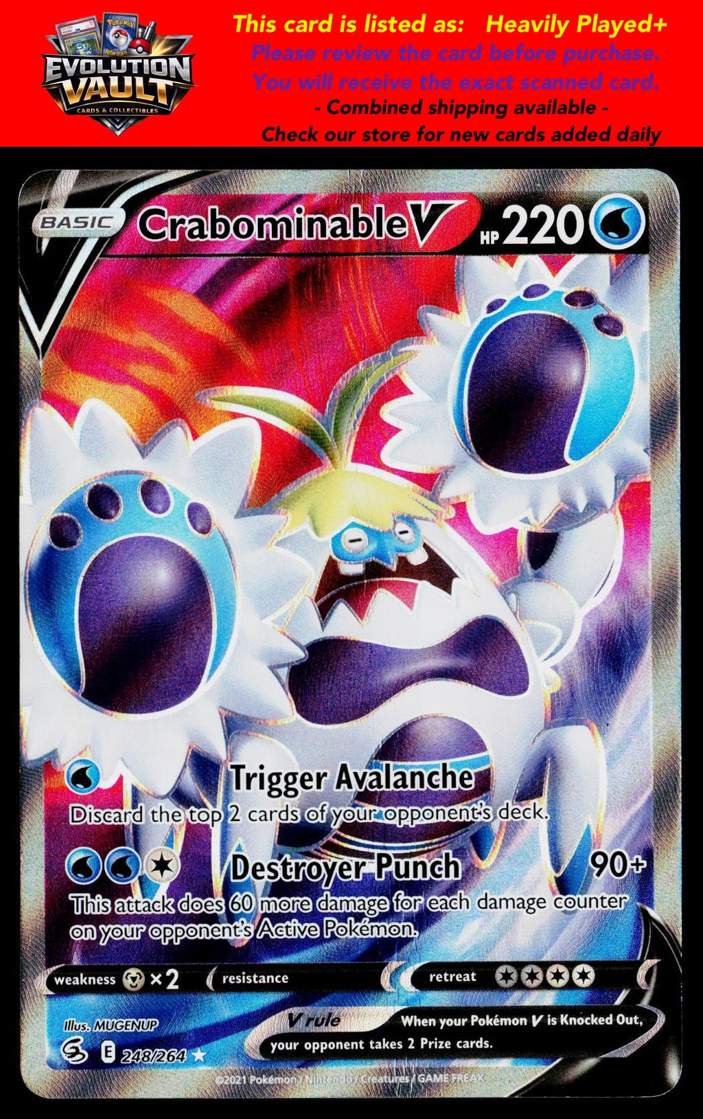 SWSH08: Fusion Strike #248/264 Crabominable V (Full Art)
