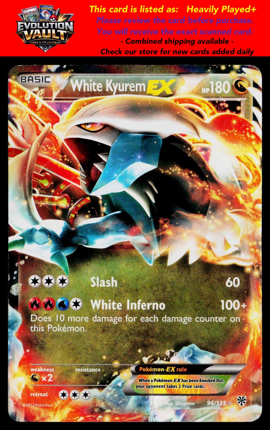 Plasma Storm #96/135 White Kyurem EX