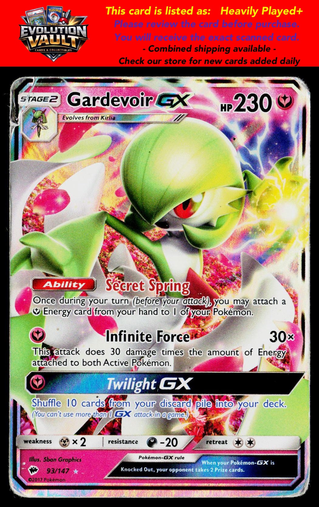 SM - Burning Shadows #93/147 Gardevoir GX