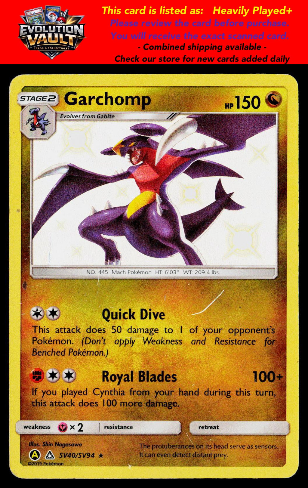 Hidden Fates: Shiny Vault #SV40/SV94 Garchomp