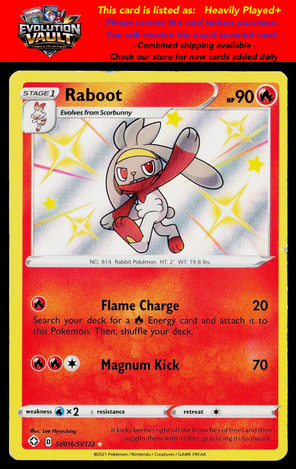 Shining Fates: Shiny Vault #SV016/SV122 Raboot