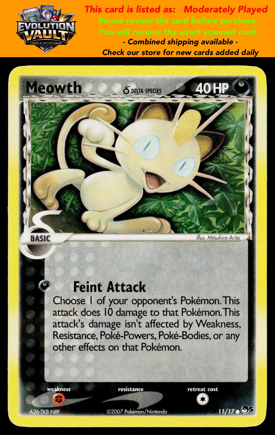 POP Series 5 #011/017 Meowth (Delta Species)
