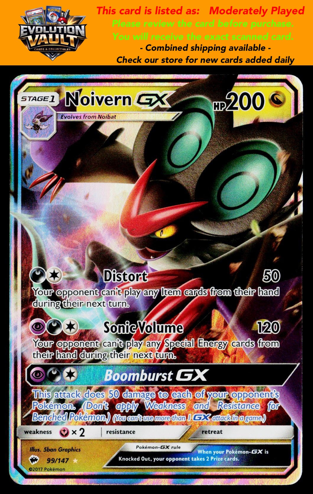 SM - Burning Shadows #99/147 Noivern GX