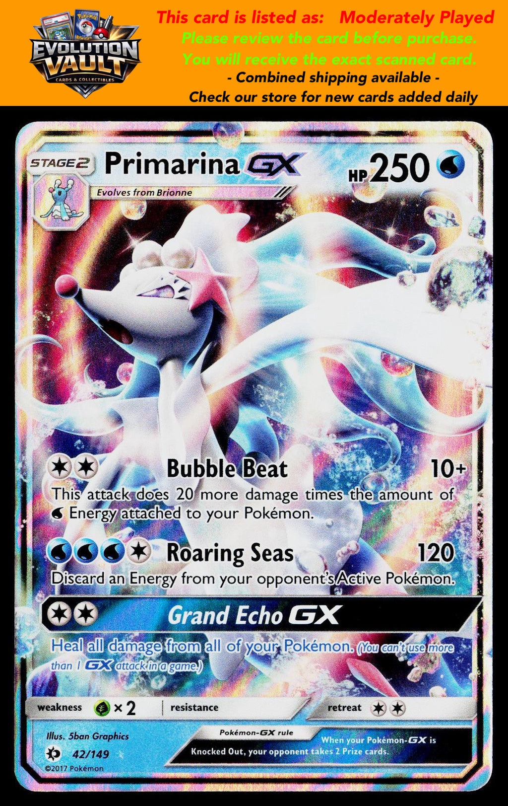 SM Base Set #42/149 Primarina GX