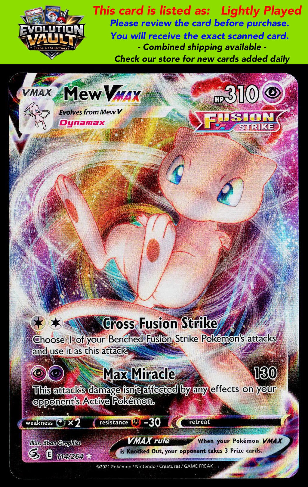 SWSH08: Fusion Strike #114/264 Mew VMAX