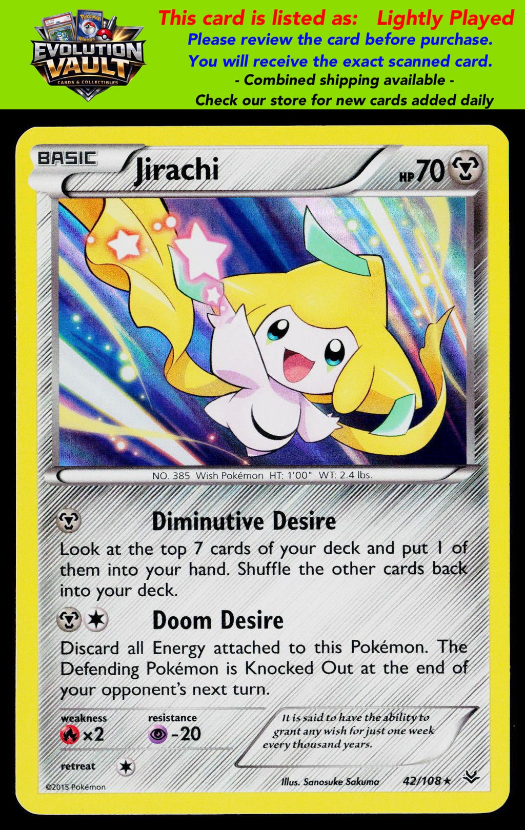 XY - Roaring Skies #42/108 Jirachi