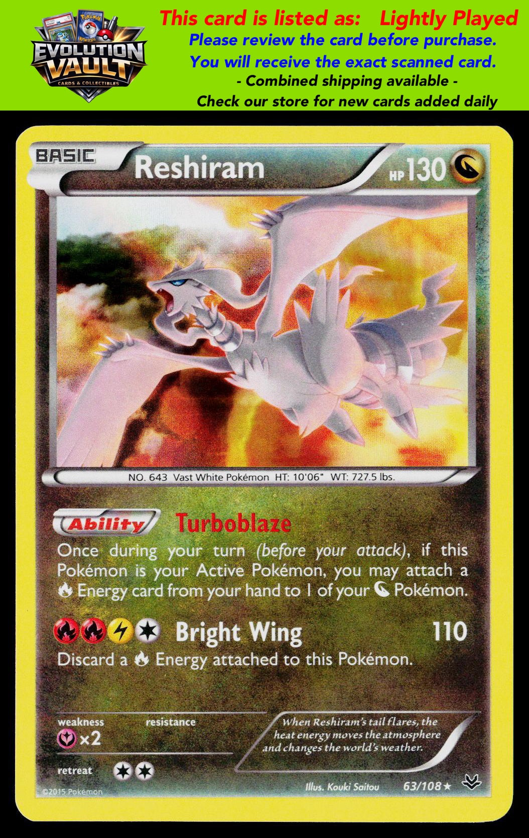 XY - Roaring Skies #63/108 Reshiram