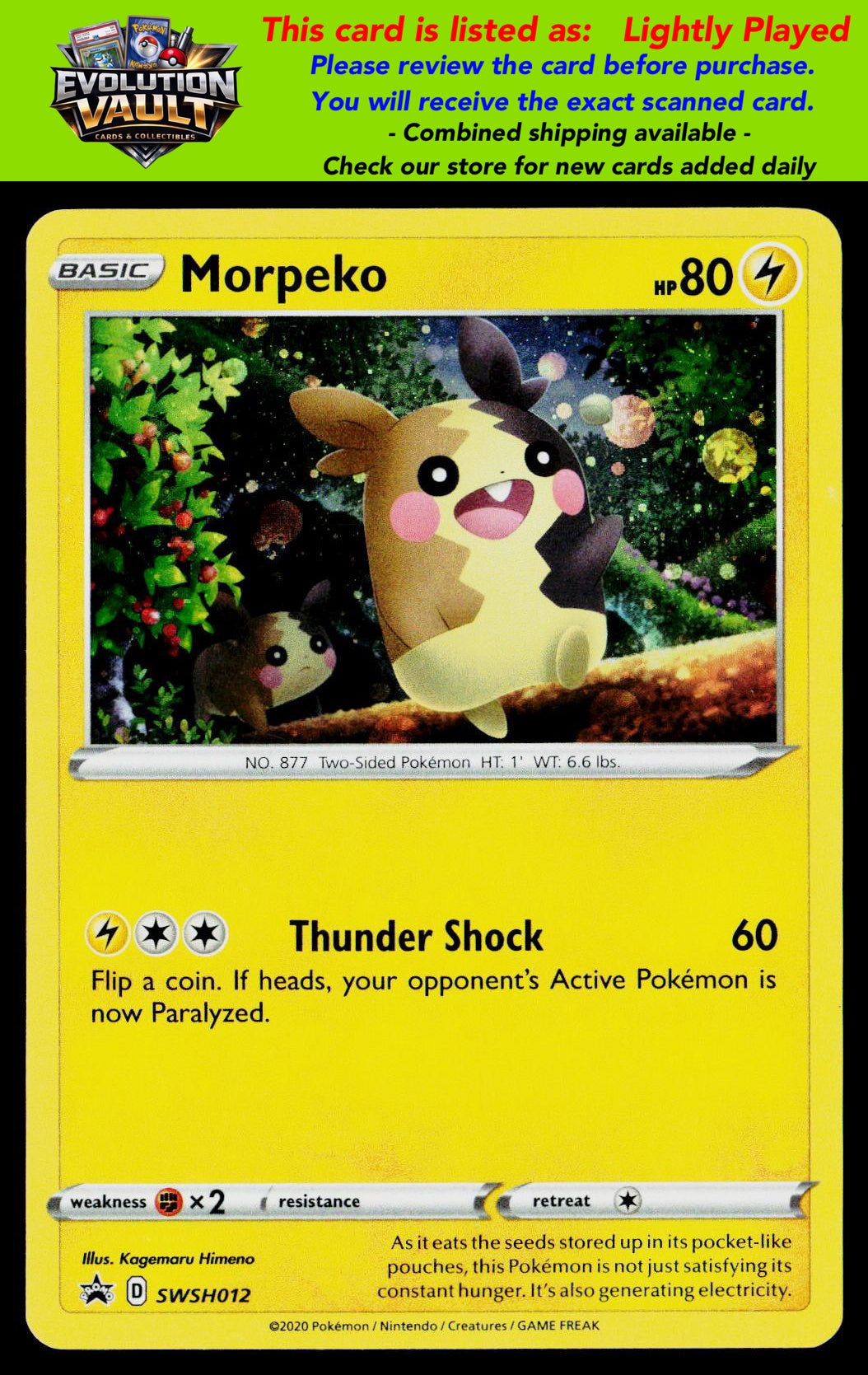 SWSH: Sword & Shield Promo Cards #SWSH012 Morpeko
