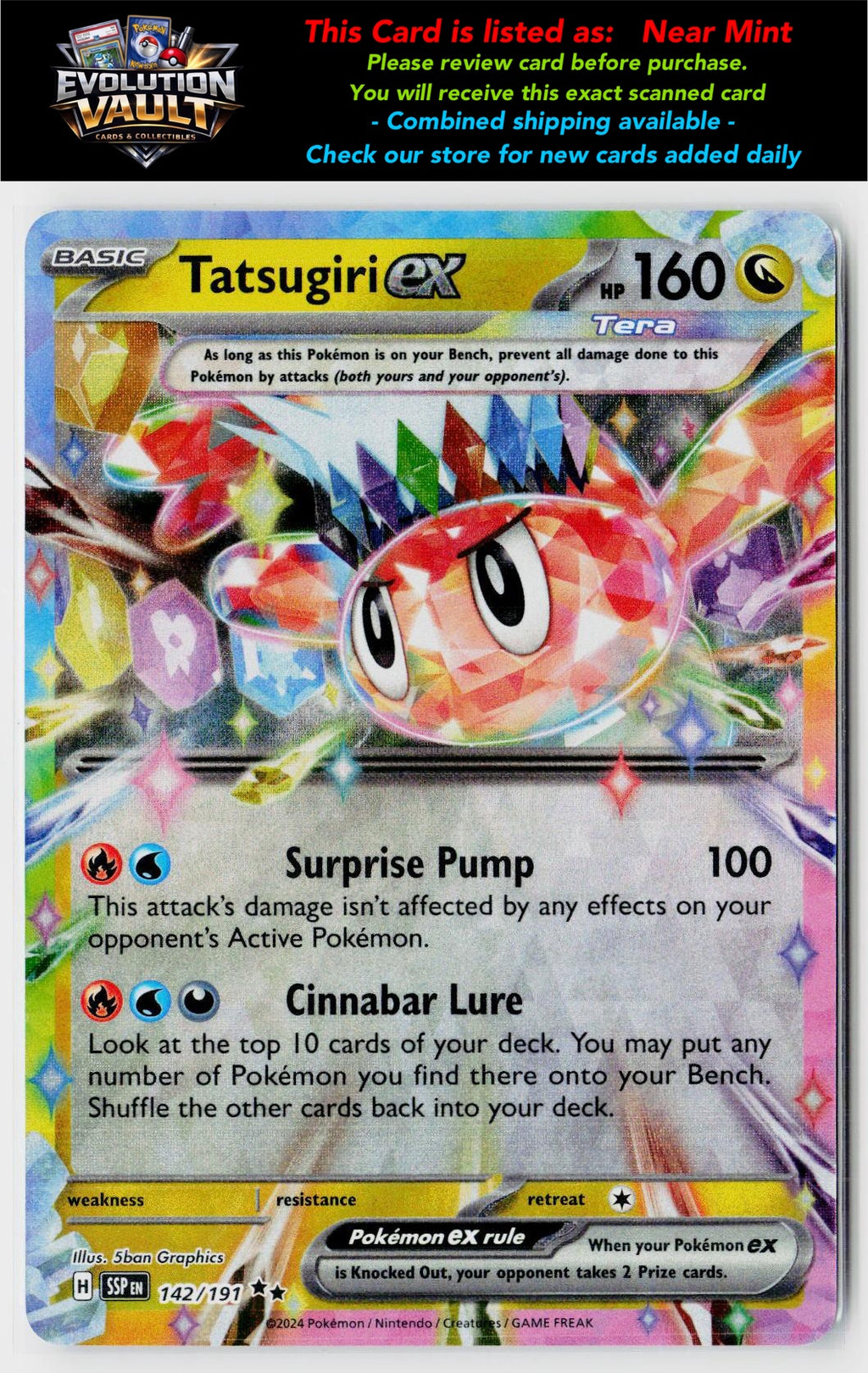 SV08: Surging Sparks #142/191 Tatsugiri ex