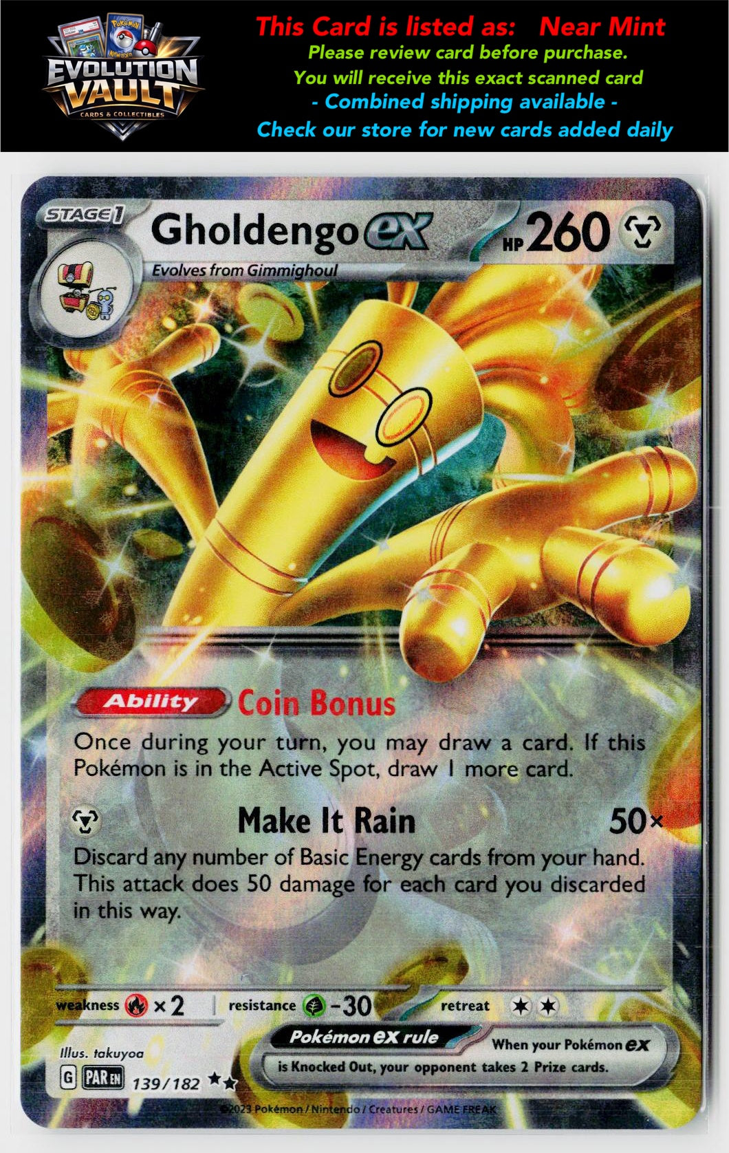 SV04: Paradox Rift #139/182 Gholdengo ex