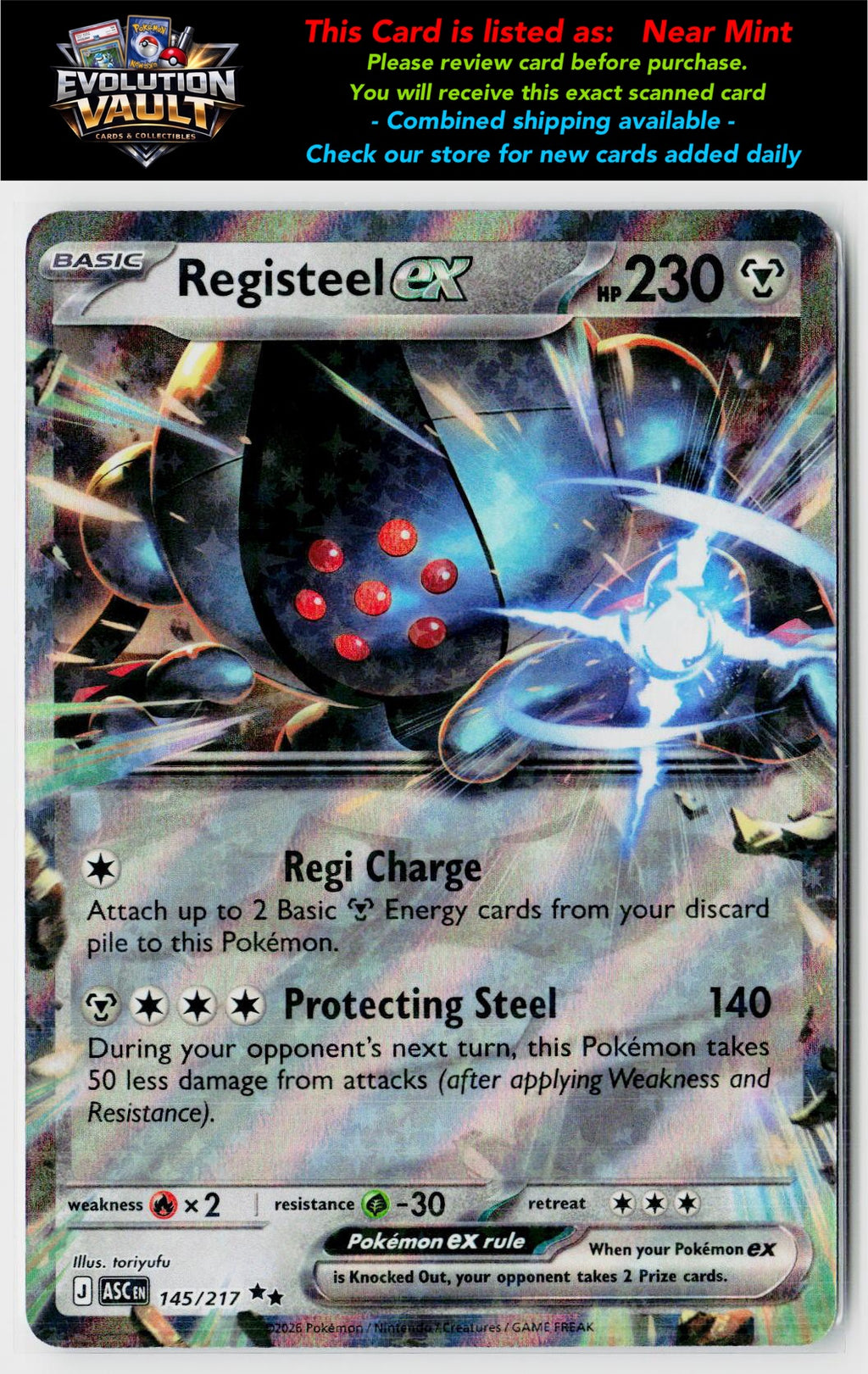 ME: Ascended Heroes #145/217 Registeel ex