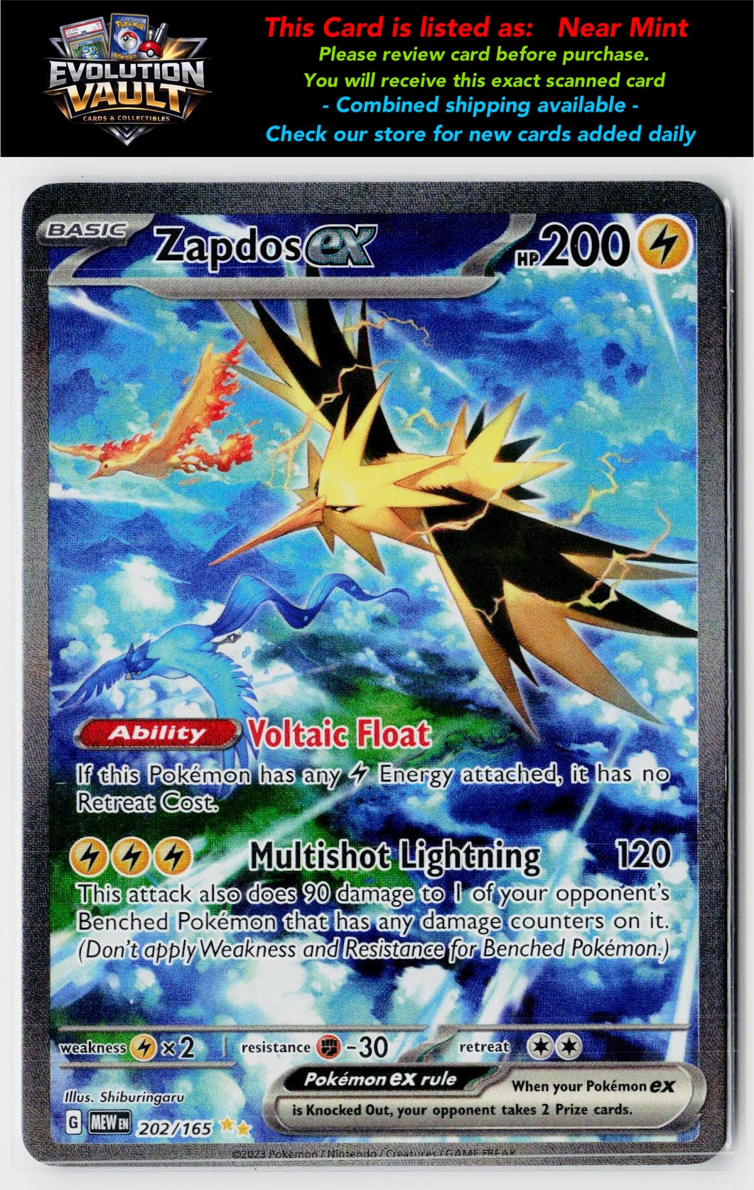 SV: Scarlet & Violet 151 #202/165 Zapdos ex