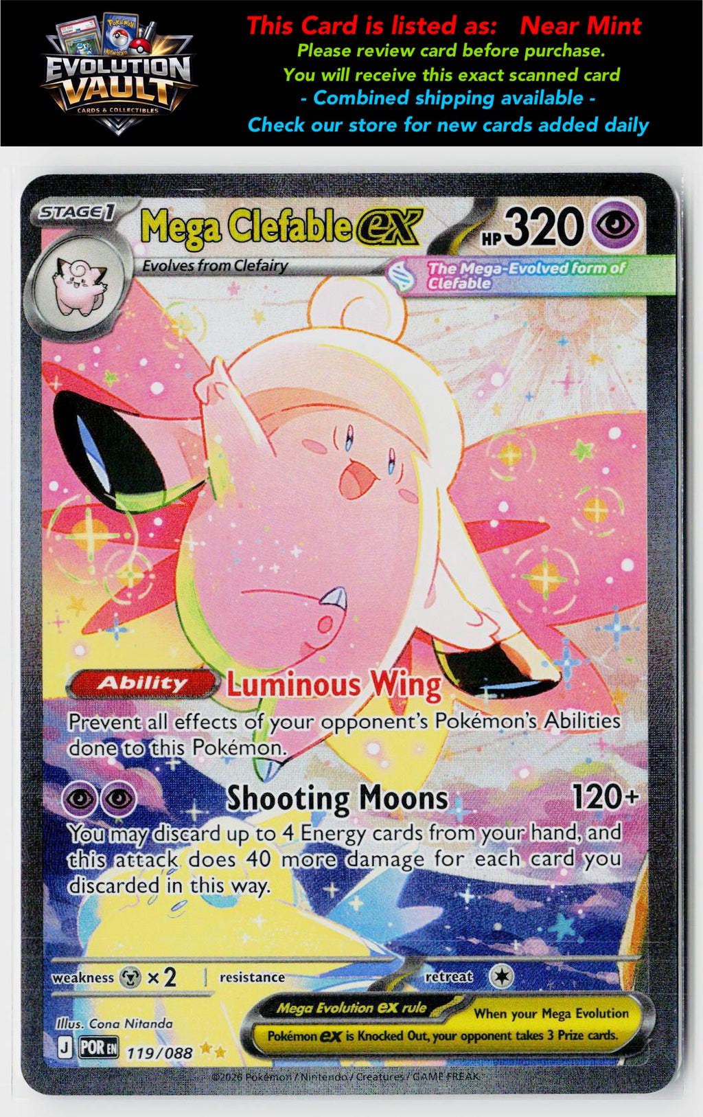 ME03: Perfect Order #119/088 Mega Clefable ex
