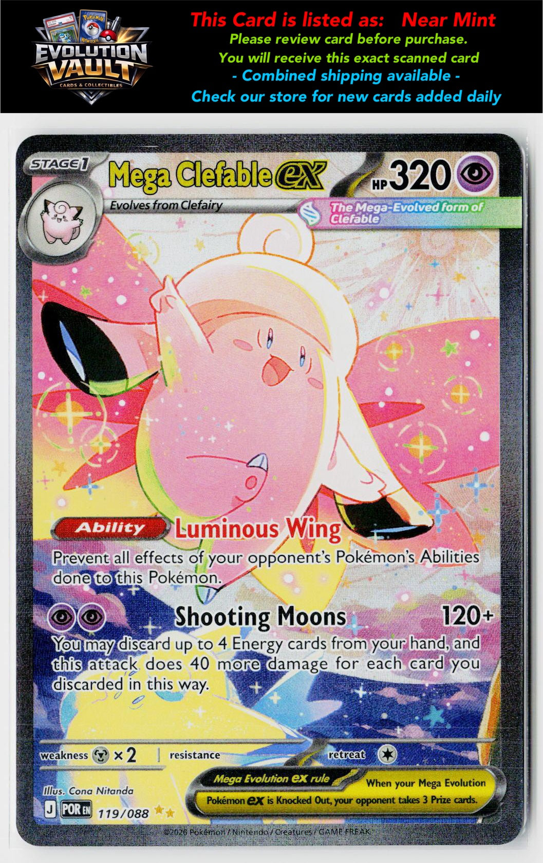 ME03: Perfect Order #119/088 Mega Clefable ex