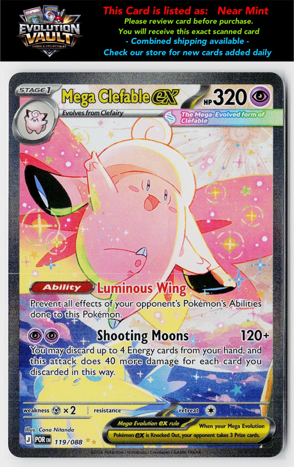 ME03: Perfect Order #119/088 Mega Clefable ex