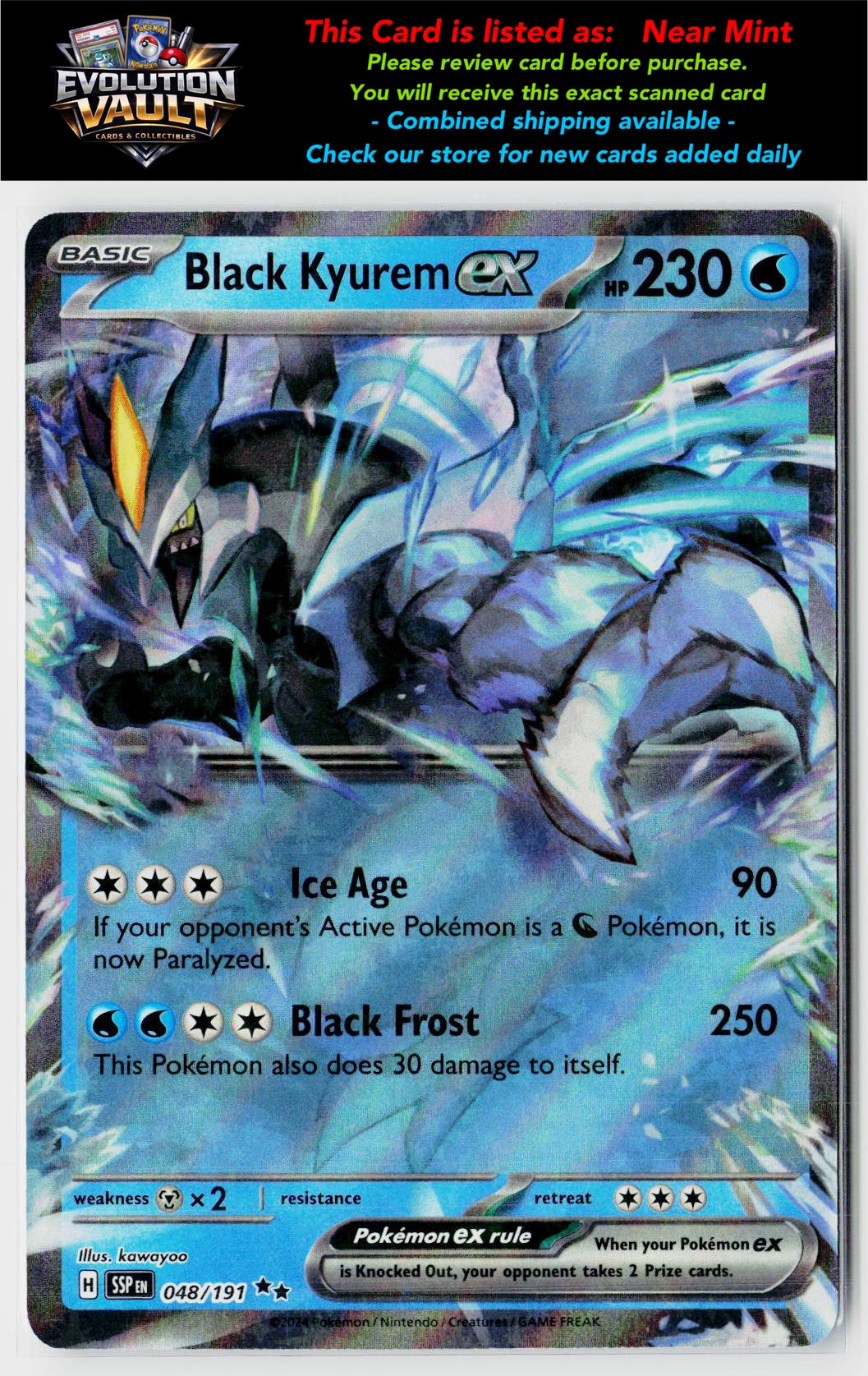 SV08: Surging Sparks #048/191 Black Kyurem ex