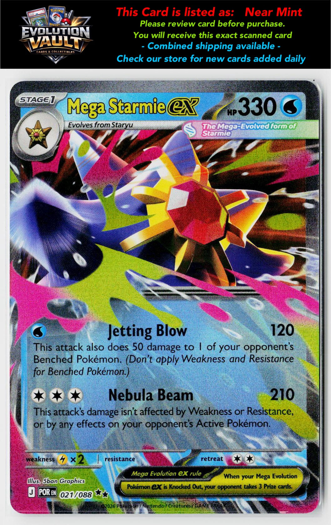 ME03: Perfect Order #021/088 Mega Starmie ex