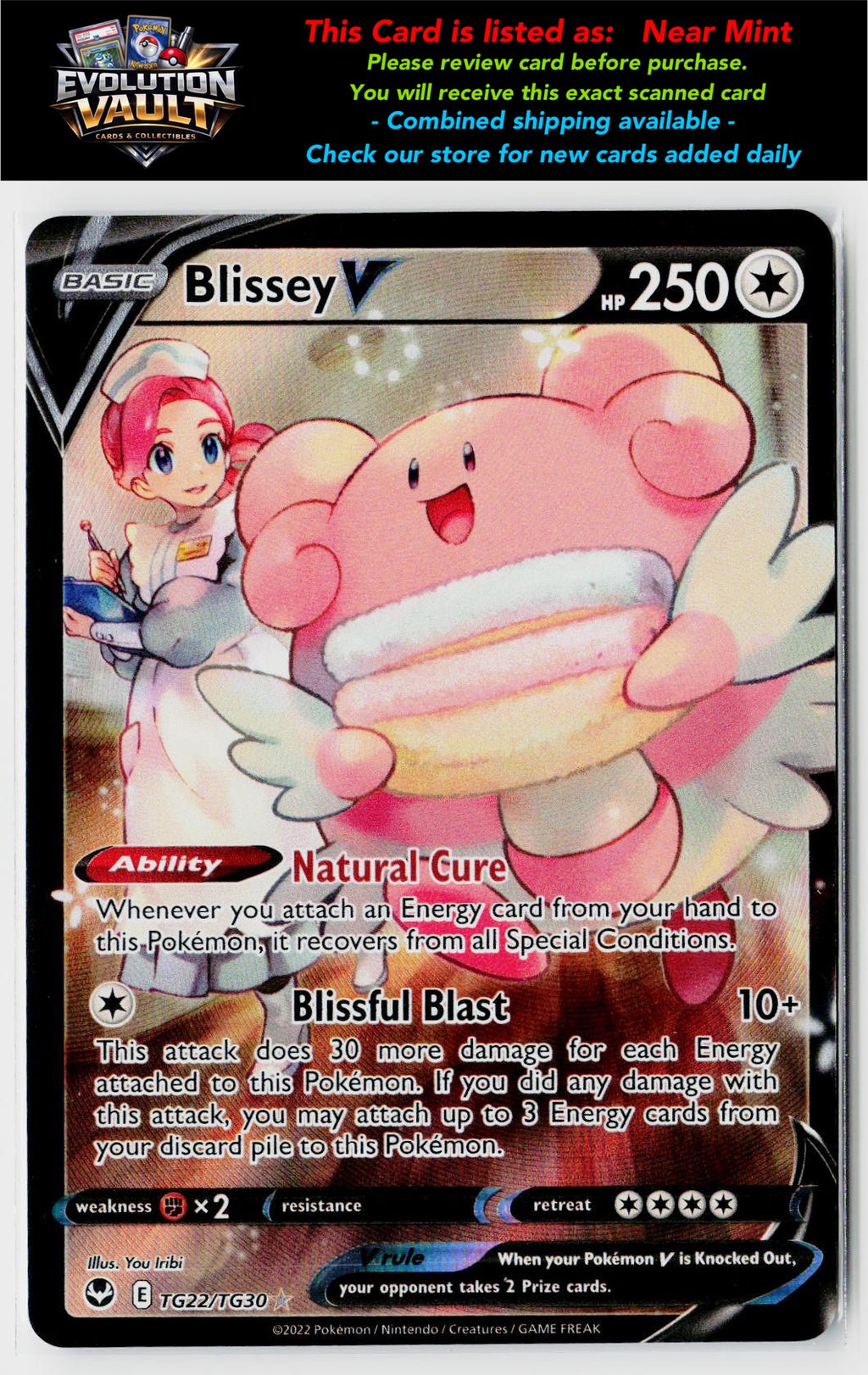 SWSH12: Silver Tempest Trainer Gallery #TG22/TG30 Blissey V