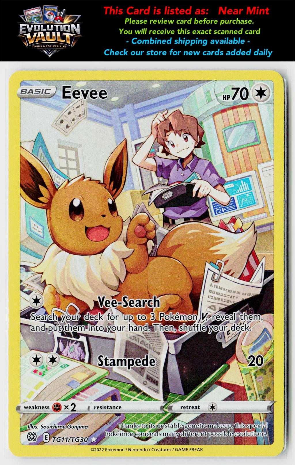 SWSH09: Brilliant Stars Trainer Gallery #TG11/TG30 Eevee