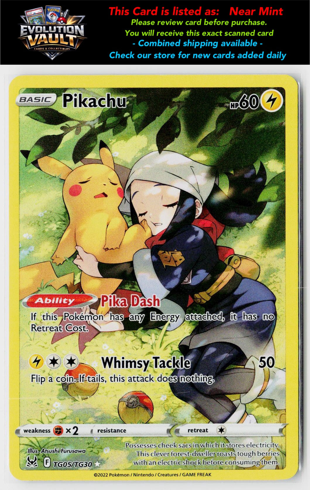 SWSH11: Lost Origin Trainer Gallery #TG05/TG30 Pikachu