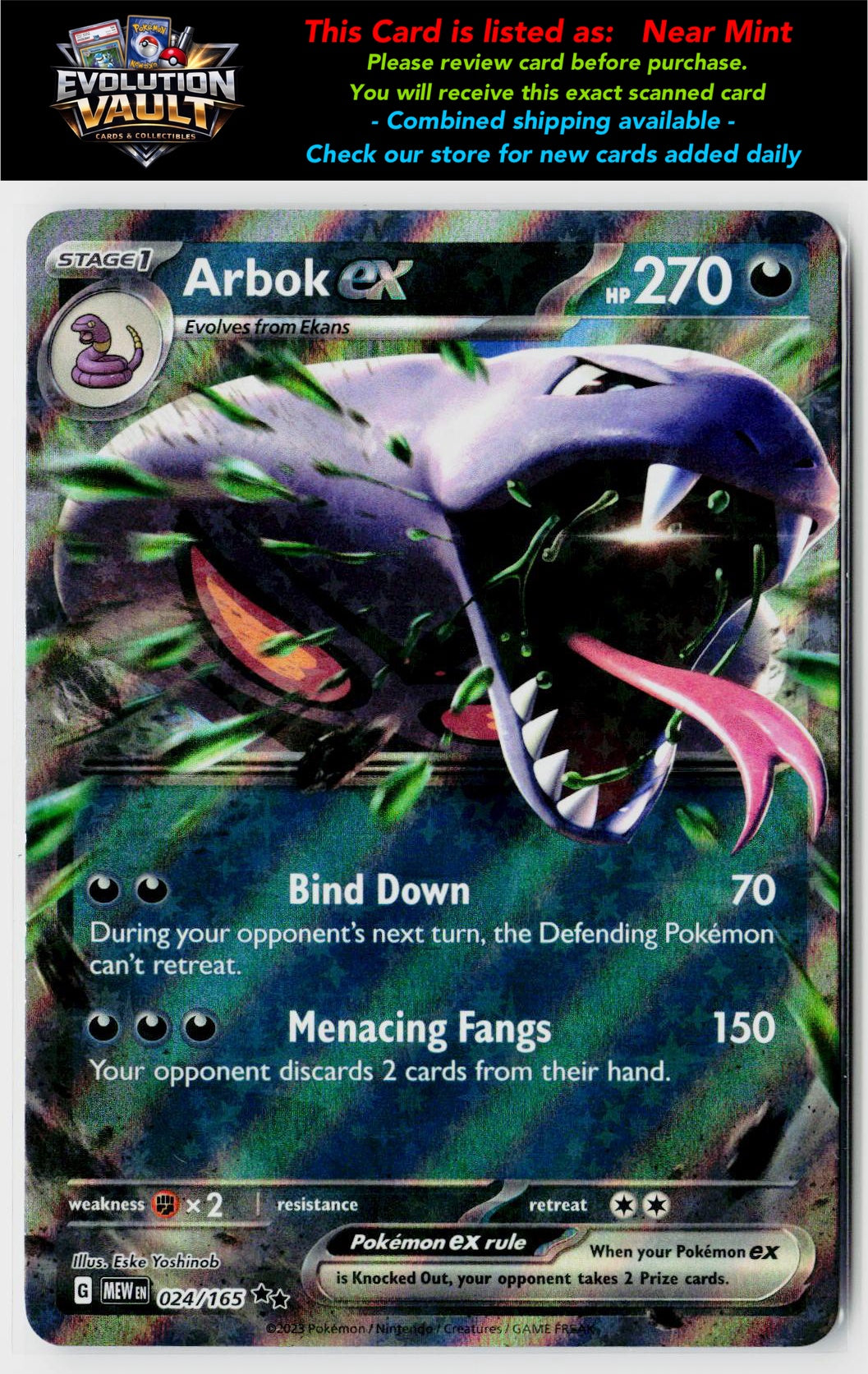 SV: Scarlet & Violet 151 #024/165 Arbok ex