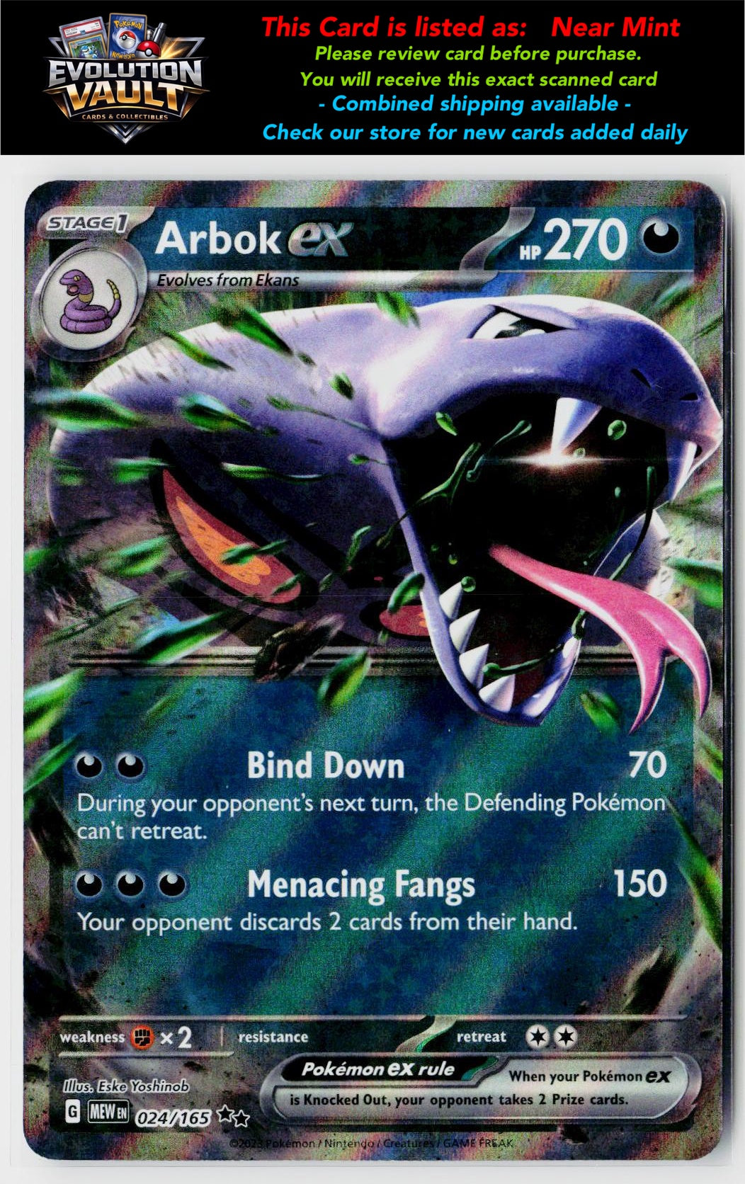 SV: Scarlet & Violet 151 #024/165 Arbok ex