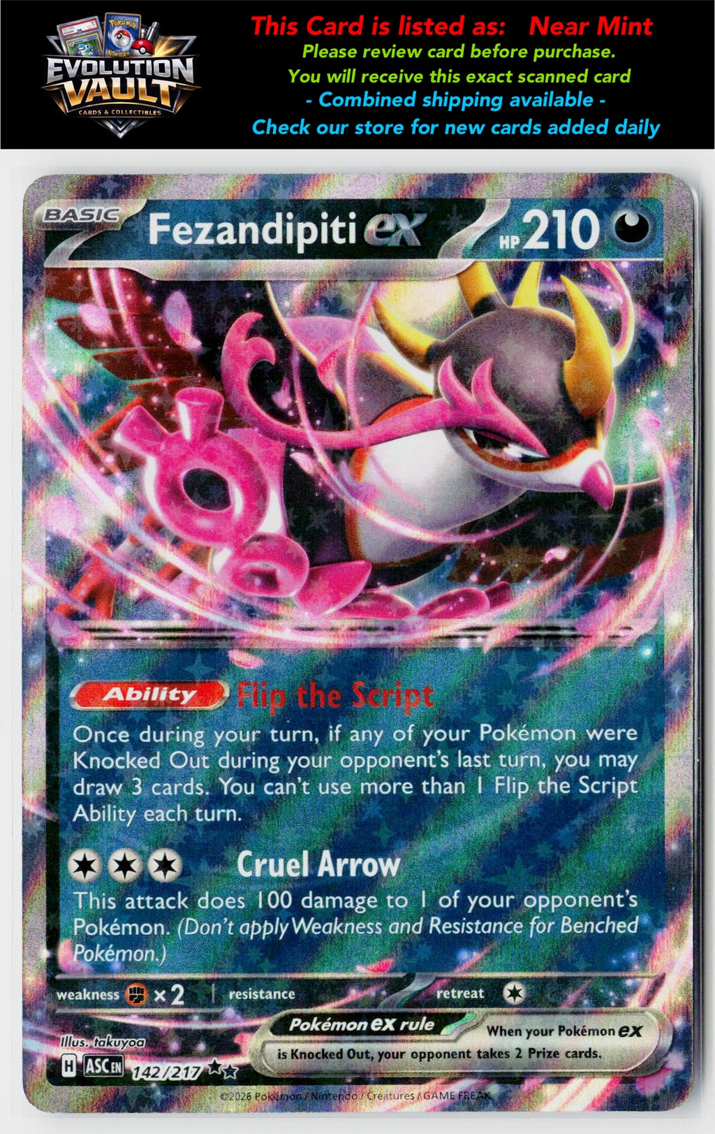ME: Ascended Heroes #142/217 Fezandipiti ex