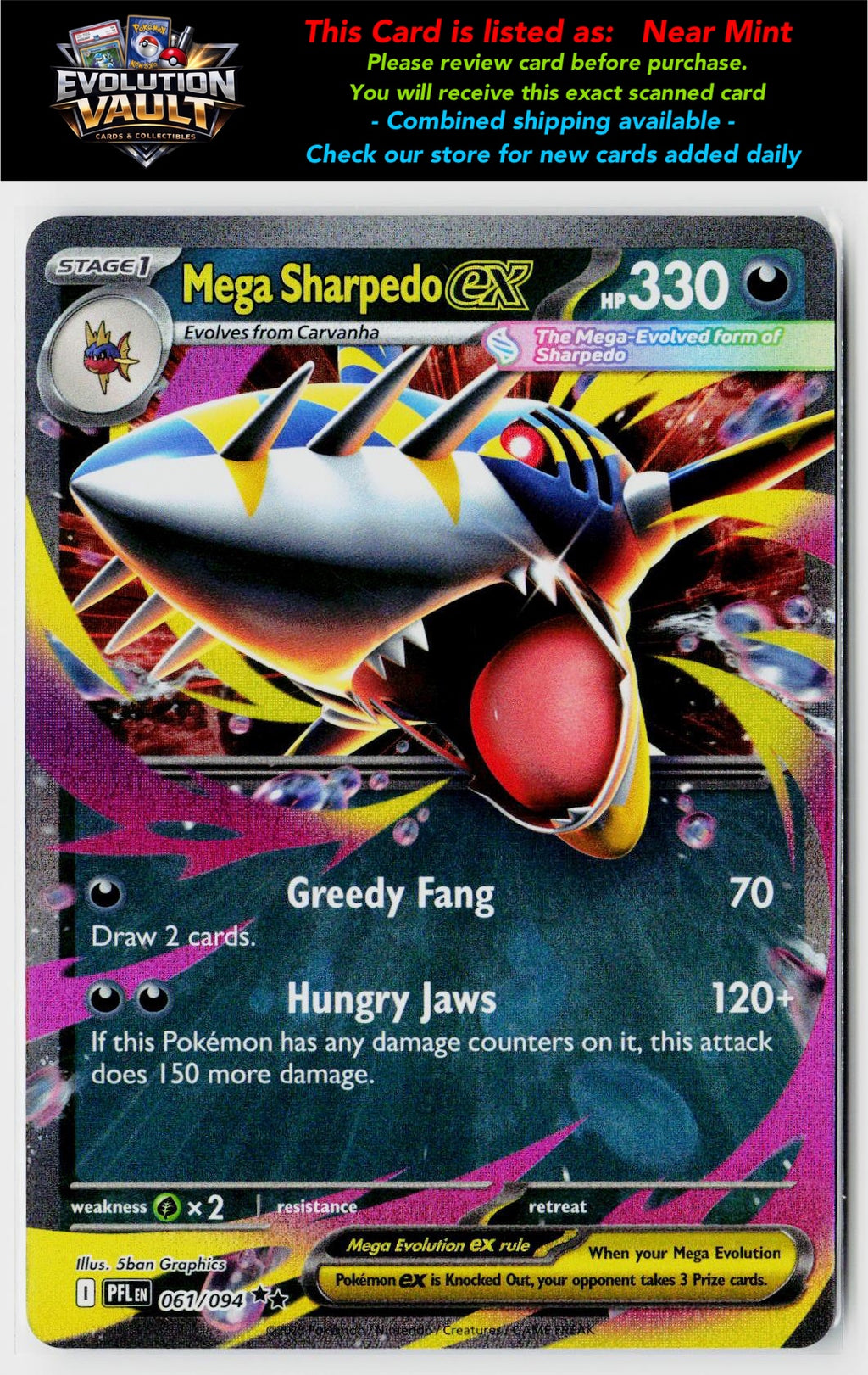 ME02: Phantasmal Flames #061/094 Mega Sharpedo ex
